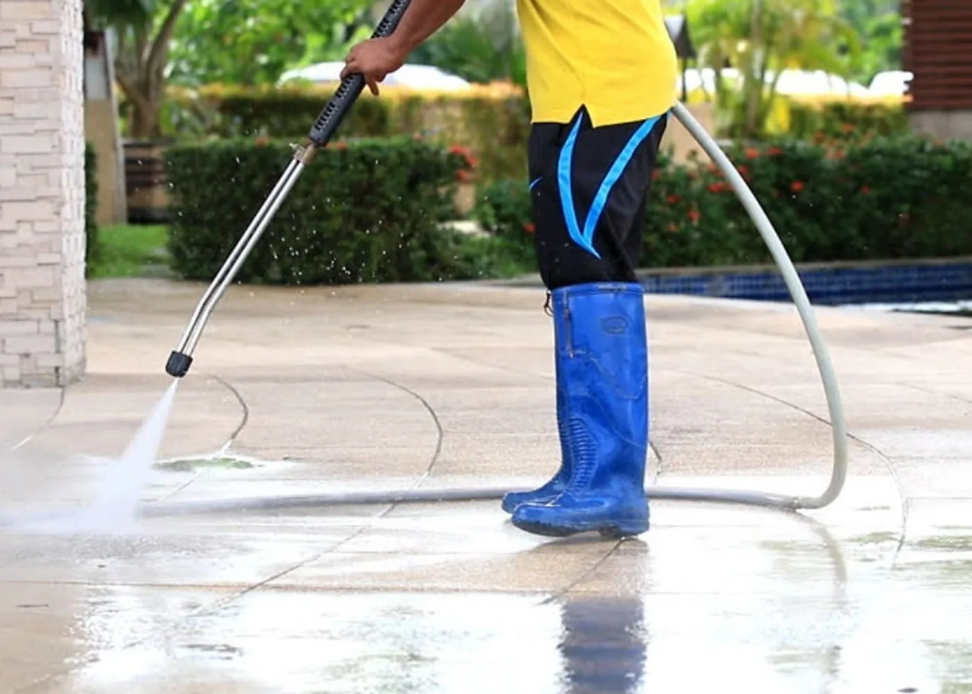 Professional driveway pressure washing