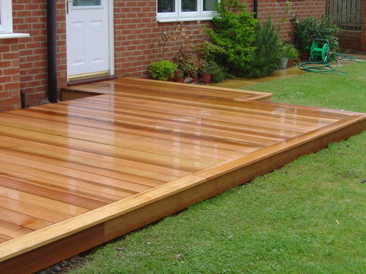 Decking after professional cleaning