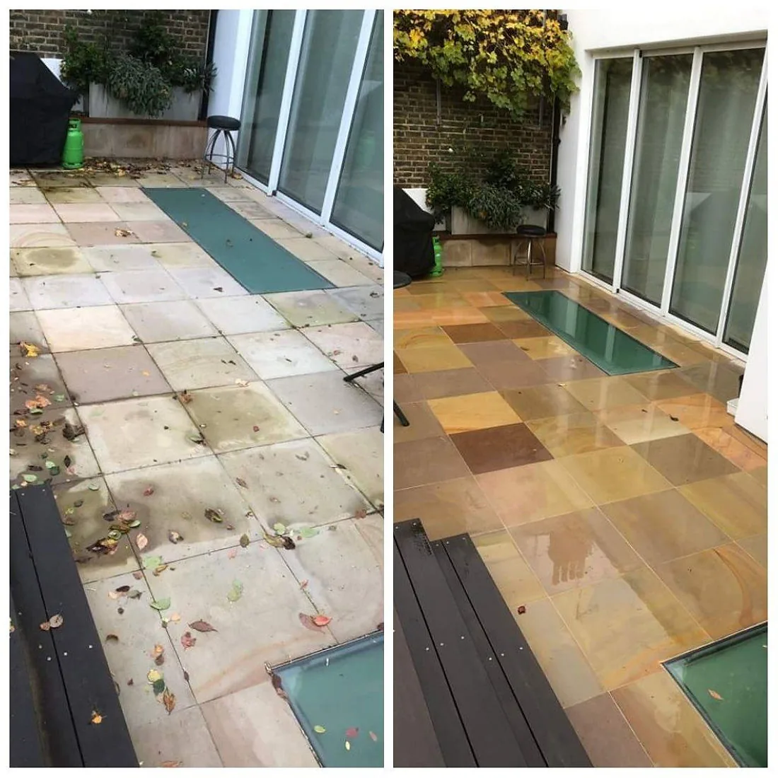 Patio after professional cleaning